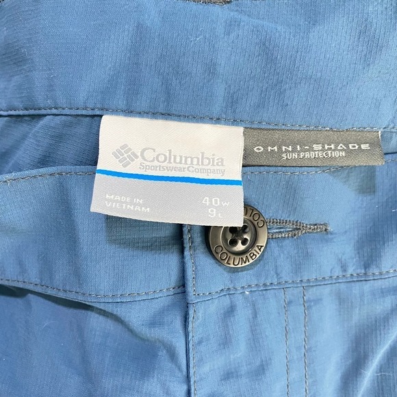 Columbia Men's Battle Ridge II Short Blue Cargo Pockets Removable Belt Size 40x9 - Picture 2 of 4